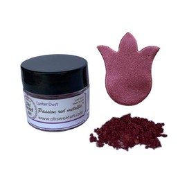 PASSION RED METALLIC LUSTER DUST (4 grams Container) By Oh! Sweet Art Corp