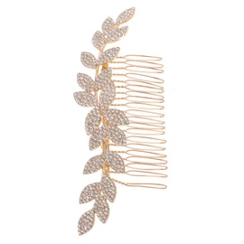 OATIPHO Rhinestone Leaf Hair Comb for Brides Elegant Hair Accessory Lightweight Decorative Comb for Wedding Hairstyles for Bridal Photoshoots and Special Occasions