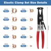OCR 100 Pack 6-22mm 10Size Fuel line Spring Clamp Silicone