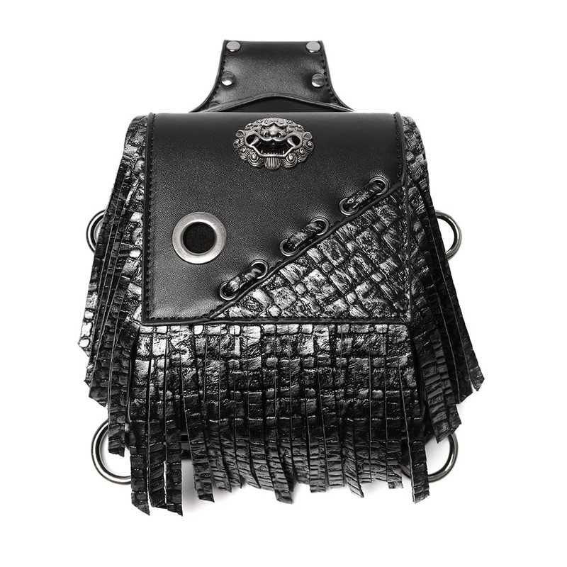 Steampunk - Riñonera bandolera con cintura gótica, con cadena, pierna