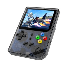 RG300 Retro Handheld Game Console with Open Source System Retro Game Console 16G + 32G TF Card Handheld Video Games 3 Inch IPS Screen Arcade Retro Portable Device Black Transparent