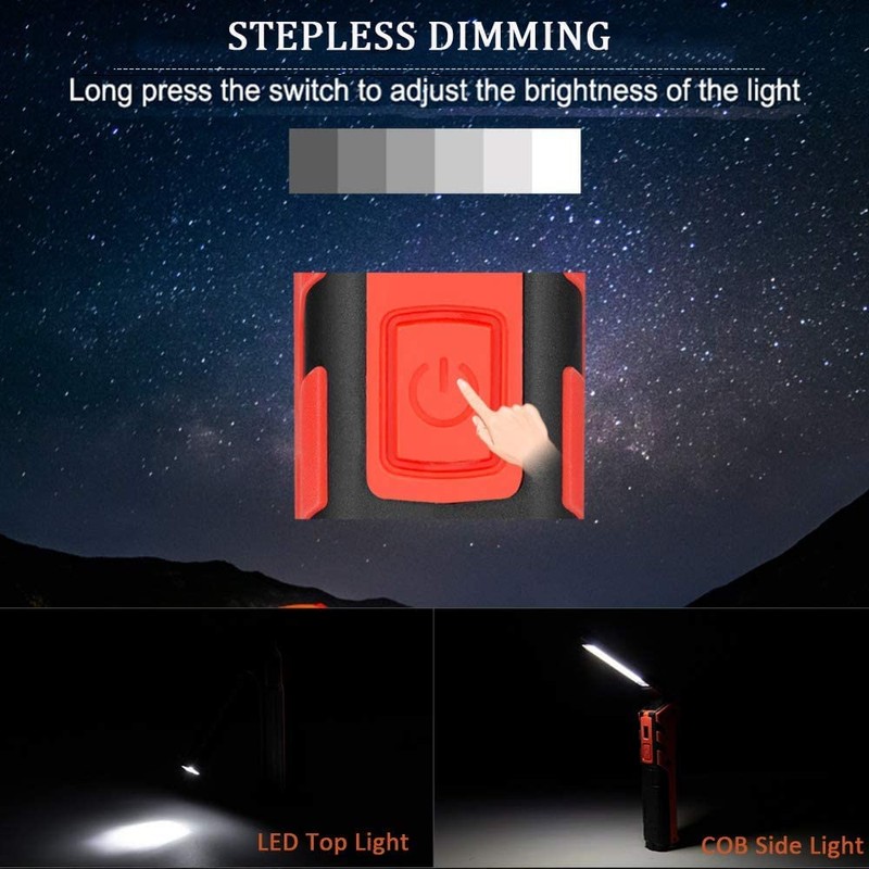 BESTSUN 270 Rotation Foldable LED Flashlight, Water-Resistant, USB Rechargeable, Magnetic