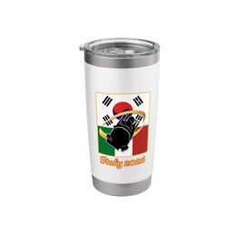 Italy 2026 Bobsled Italian South Korean Flags Winter Sports Stainless Steel Insulated Tumbler