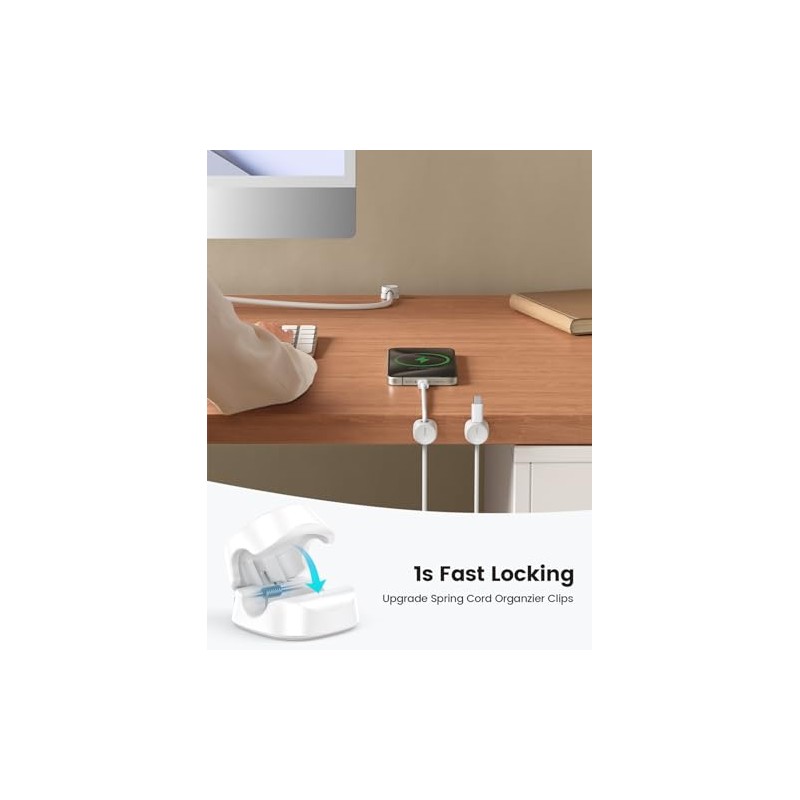 Lamicall 8 Pack Cord Organizer - Spring Cable Management Clips