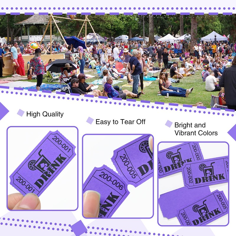 ESSENTIAL 1000 Raffle Tickets Rolls, Drink Tickets Single Roll for