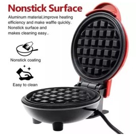 genericsa Wafflera Electrica Mini Redonda Antiadherente Portatil Viaje