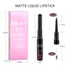 evpct 3Pcs Dark Red Purple Plum Matte Liquid Lipstick and