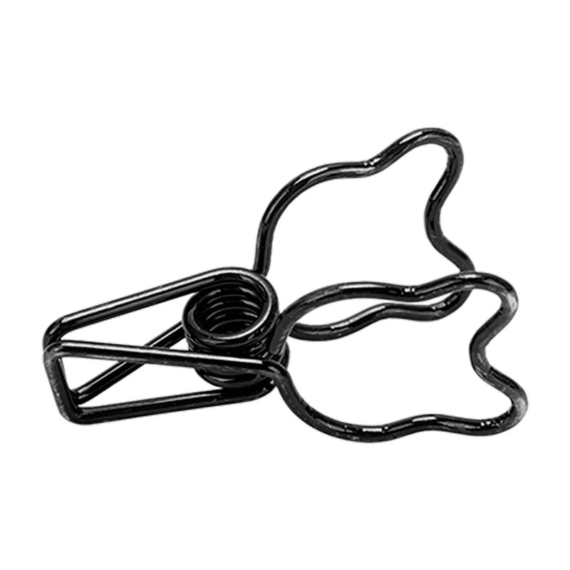 100Pcs Binder Clips Cute Bear Hollow Strong Clamping Force Metal
