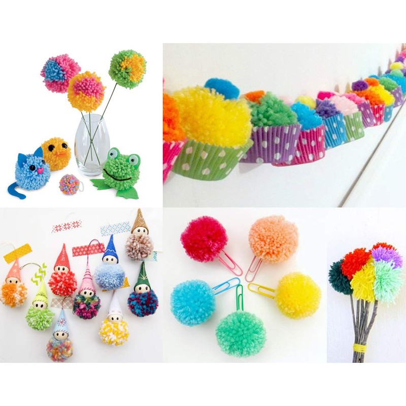 3 Reusable Plastic Pom Pom Maker Set - 5cm, 7cm