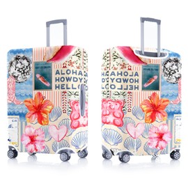 Vehcimbev Holiday Surf's Up Travel Luggage Cover Coastal Life Travel Suitcase Cover Anti-scratch Suitcase cover Fits 22-24 Inch Luggage Cover