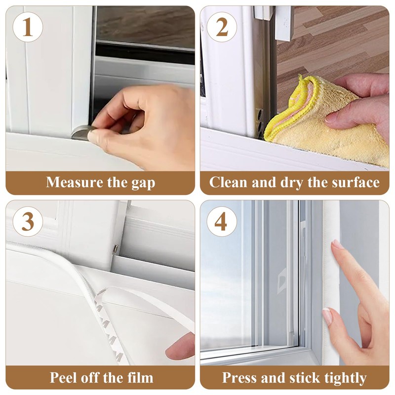 Supkiir 65.6Ft Brush Weather Stripping, 0.4" WideX0.6 Thick Door Seal