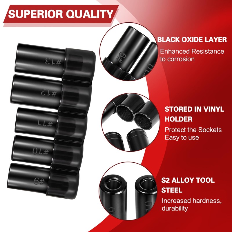 71670 Tap Socket Set, 5Pcs Fits 5/8", 11/16", 3/4", 7/8",