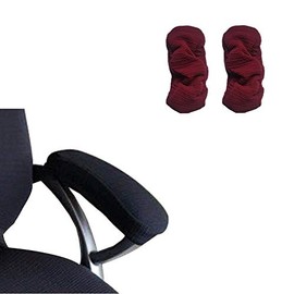 Isccdy Chair Arm Pad Covers Overs,Removable Washable Office Chair Armrest Covers Pads (#Red)