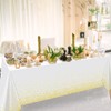 Tegeme Rectangular Polyvinyl Chloride Tablecloth, 54 x 108 inches, White,