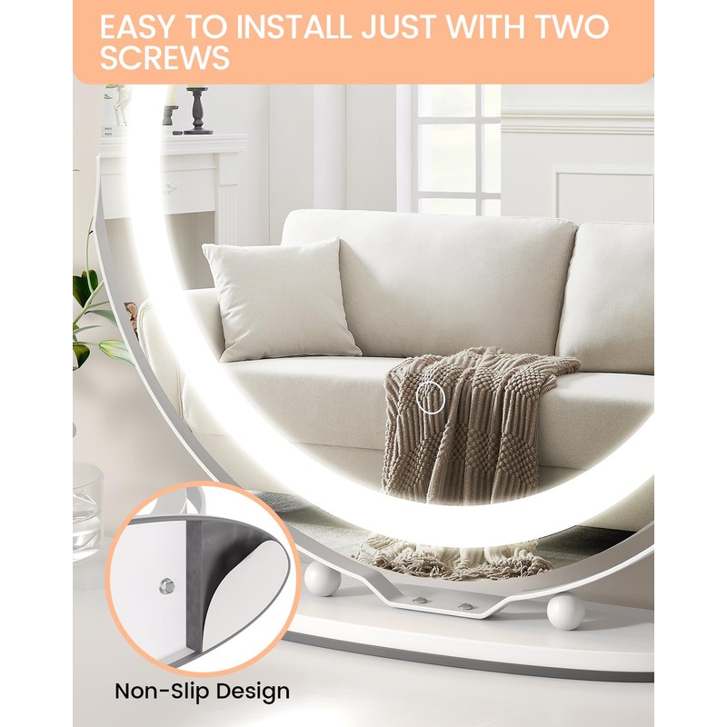 Takywep 19 Inch Large Vanity Mirror with Lights, 3 Colors
