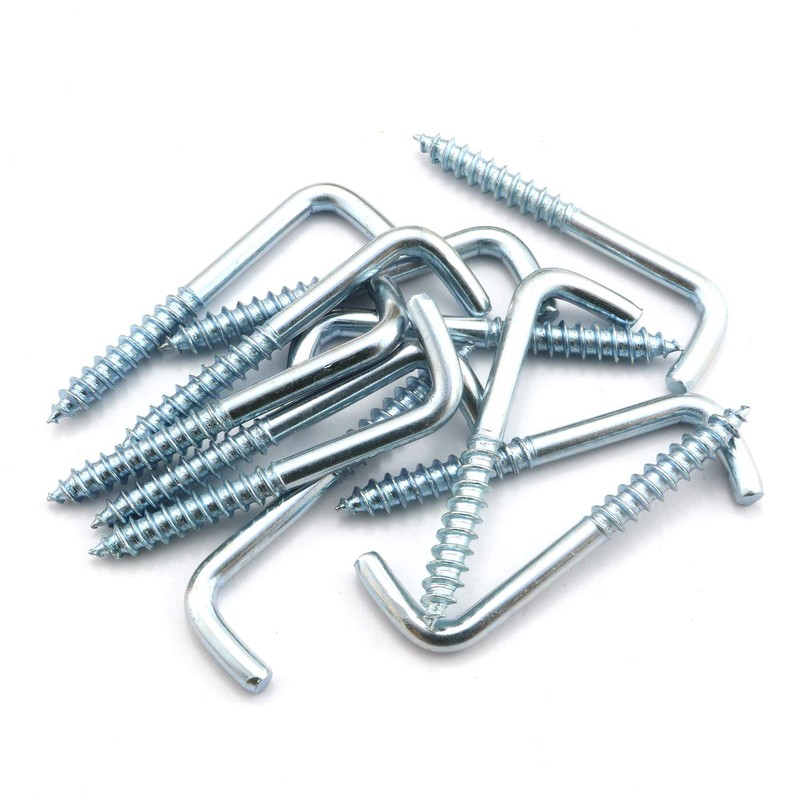 LQ Industrial 12PCS Long Square Bend Hook Lag Screw Shoulder