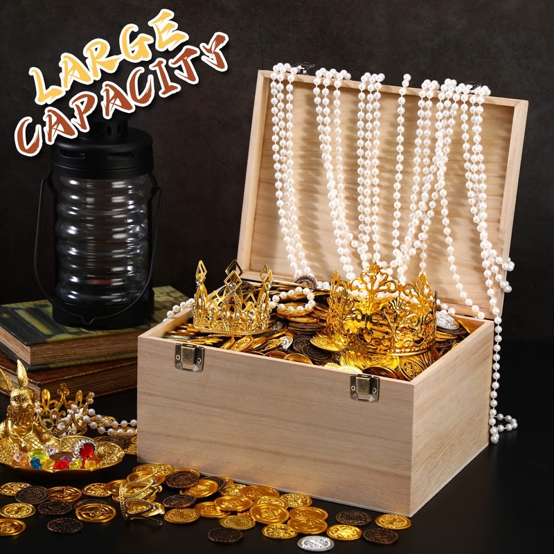 Wesiti 2 Pcs Unfinished Wooden Box 14 x 10 x