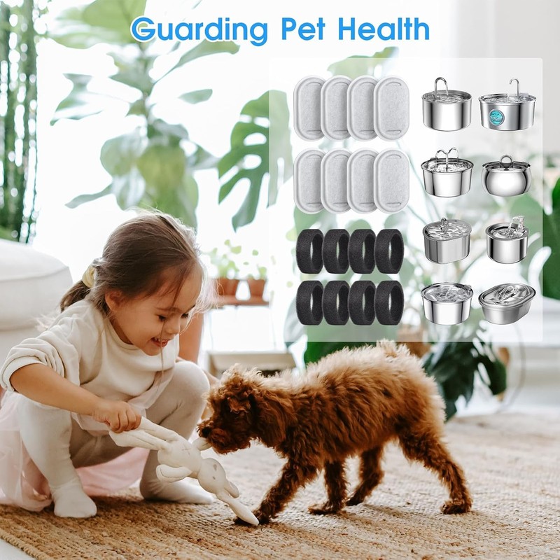 LGSFTBFS 24 Pack Cat Water Fountain Filters Replacement Filters for