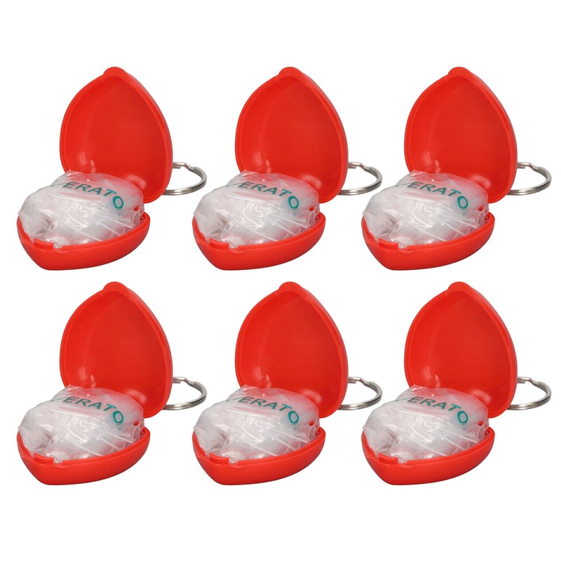 6pcs Cardiopulmonary Resuscitation Face Shield Portable Hygienic Pocket Facial Cover