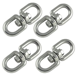 Health Life: Stainless Steel Swivel Swivel Chain, Twist Remover, Nascan Swivel, Rotation Hardware, Chain Fittings, Stainless Steel Swivel, Swivel SUS304, 18-8 Stainless Steel, Set of 4, 0.2 inches (6 mm)