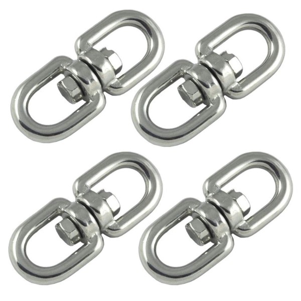 Health Life: Stainless Steel Swivel Swivel Chain, Twist Remover, Nascan Swivel, Rotation Hardware, Chain Fittings, Stainless Steel Swivel, Swivel SUS304, 18-8 Stainless Steel, Set of 4, 0.2 inches (6 mm)