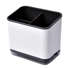 Greyoe Kitchen Utensil Holder, Utensil Holder, Multi-Function Cutlery Rack with 3 Compartments for Draining Cutlery (Black)