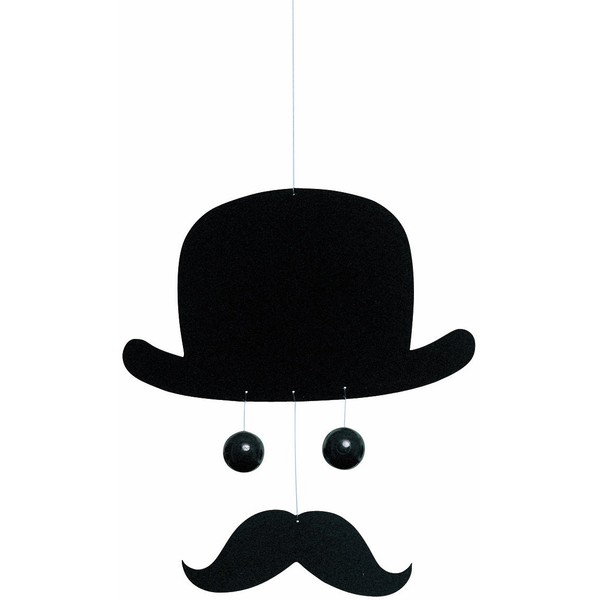 Mr. Bowlerman Hanging Mobile - 10 Inches Plastic - Handmade in Denmark by Flensted