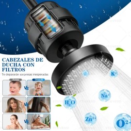 Cabezal De Ducha Regadera Parabaño 5modo Alta Presión Filtro