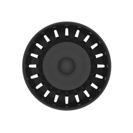 KANARY Kitchen Sink Basket Strainer Replacement for Standard Drains (3-1/2 Inch) Stainless Steel Body with Rubber Stopper (Pack of 2, Matte Black)