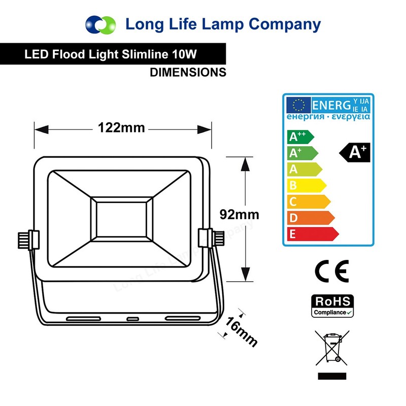 Long Life Lamp Company Compact 10w Outdoor LED Flood Light