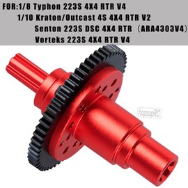 hopsupRC 57T #45 Steel Upgrades Part Diff Gear Slipper Clutch for 1/8 Typhon 223S 4X4 RTR V4,1/10 Kraton/Outcast 4S 4X4 RTR V2,Senton/Vorteks 223S 4X4 RTR V4,Spur Gear Slipper w/20T 21T Pinions,Red