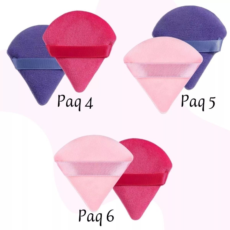 Veraly Set Esponjas Puffs Blender Polvo Triángulo Maquillaje