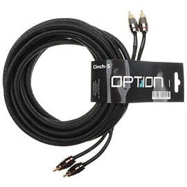 OPTION 2-Channel RCA Cable - 5.5 m - Double Shielded - Premium Quality for an Interference-free Audio Signal - Perfect for Amplifiers, Car HiFi Systems, Subwoofers