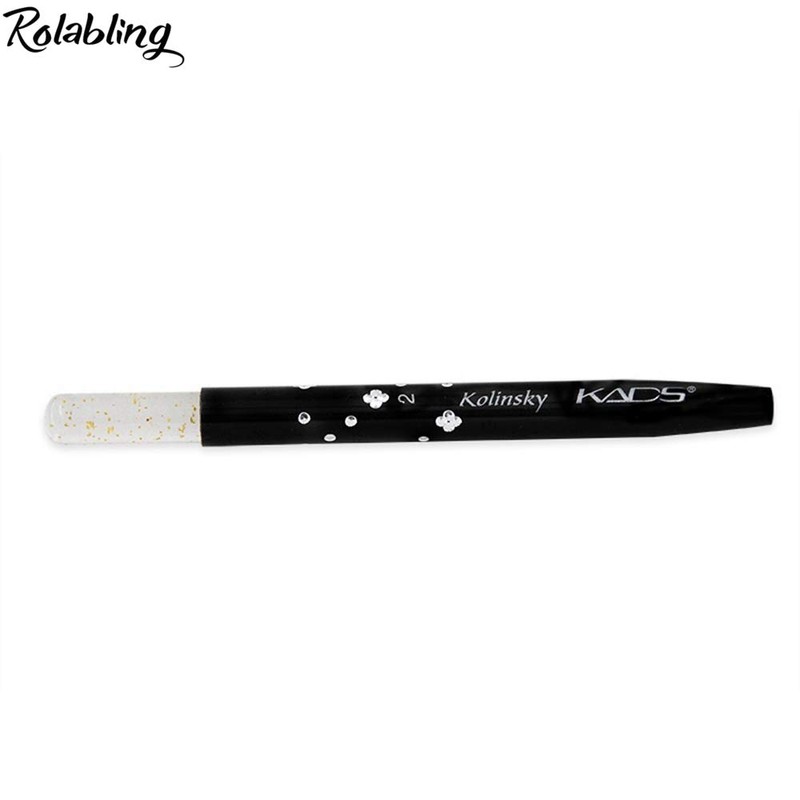 Rolabling Size 2# Black 100% Kolinsky Sable Acrylic Nail Art