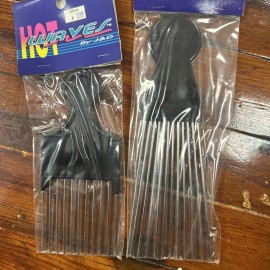 Hot Wave 2 Professional Salon Fan Afro Hair Metal Pick Super Fist Lift Black Styling Pik