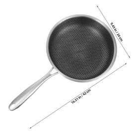 Zerodeko Frypan Nonstick Omelette Pan Small Pan for Eggs Stainless Steel Griddle Lid Dishwasher Safe