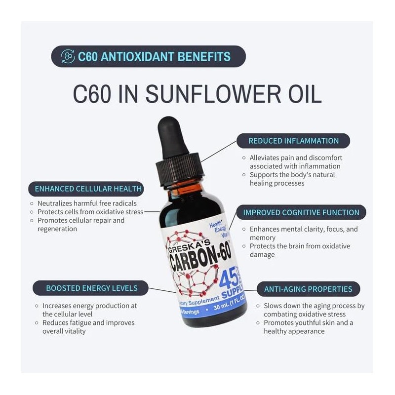 Greska's Carbon 60 in Organic Sunflower Oil - 90 Day