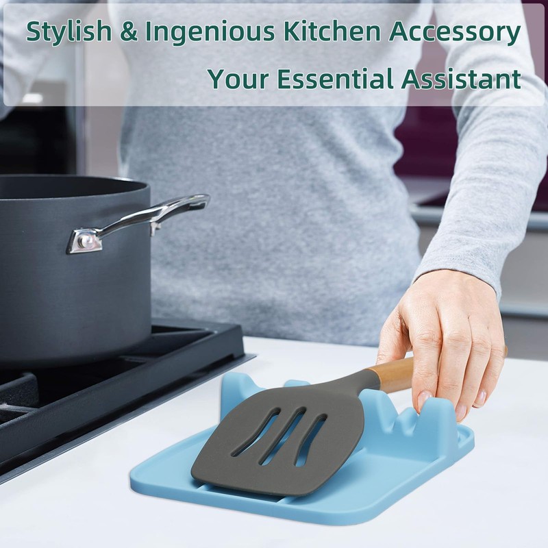 Spoon Rest, Silicone Spoon Holder for Stove Top with Drip