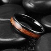 King Will NATURE 6mm Black Domed Koa Wood Ceramic Ring