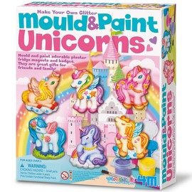 4M | Mould and Paint Unicorns | Mould and Paint Fridge Magnets and Badges | Unicorn Themed Craft Activity | Kids Ages 5+