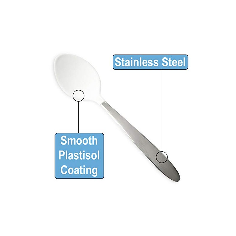 Rehabilitation Advantage Tablespoon with Plastisol Coating, White