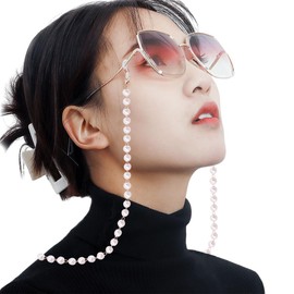scicent Women's Charms Glasses Chain Pearl Eyeglass Chain Beaded Stylish Acrylic Eye Glass Chains, 18011