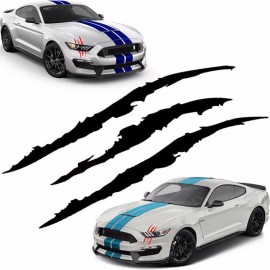 Monster 1/2pcs Auto Car Sticker Monster Claw Scratch Stripe Marks Headlight BLACK