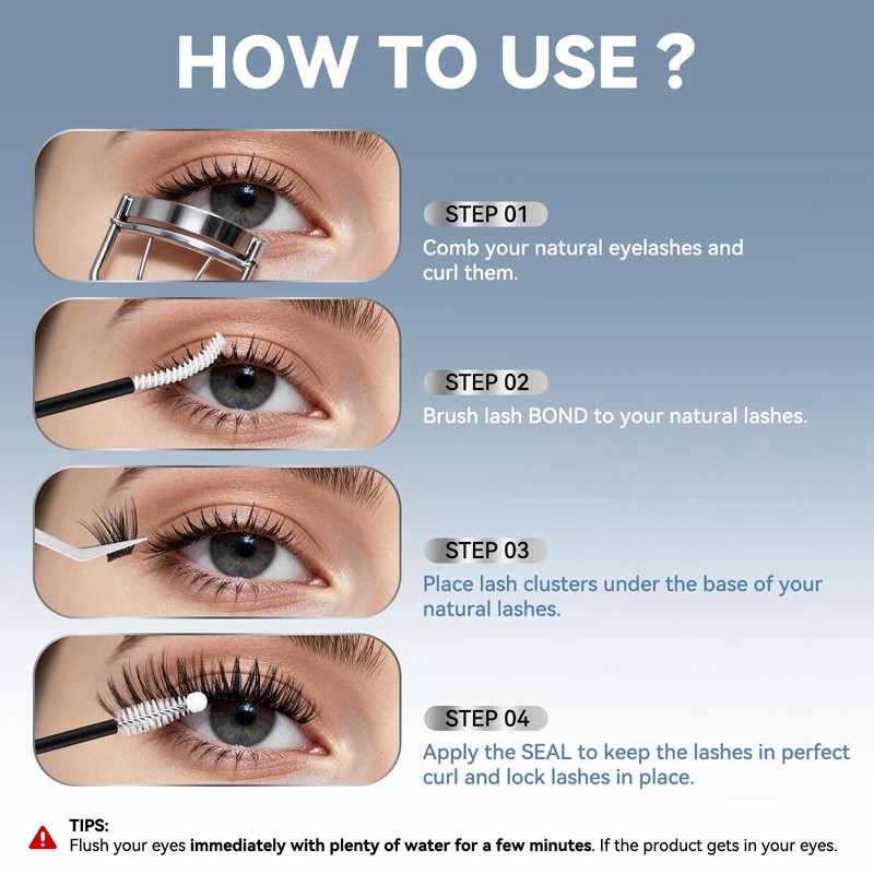 Lash Bond and Seal AiryCute, 150H Long Lasting Waterproof Lash