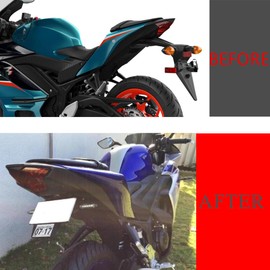 License Plate Holder Rear Fender Eliminator Kit Tail Tidy LED Indicator Turn Signal Blinker Kit Compatible with for YZF R25 YZF R3 YZF-R25 YZF-R3 MT-03 MT03 MT25 MT-25 2015-2024 (Smoke)