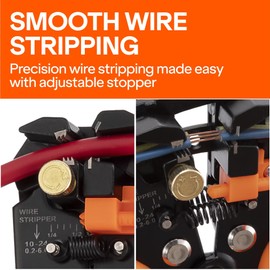 Wirefy Automatic Wire Stripper Tool | Self-Adjusting 3-in-1 Wire Stripper, Cutter & Crimper for 24-10 AWG / 0.2-6 mm² | Ergonomic Professional Electrical Tool