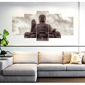 PRINTELLIGENT Multiple Frames Printed 5 Piece Lord Buddha Blessing (10 inch x 20 inch)