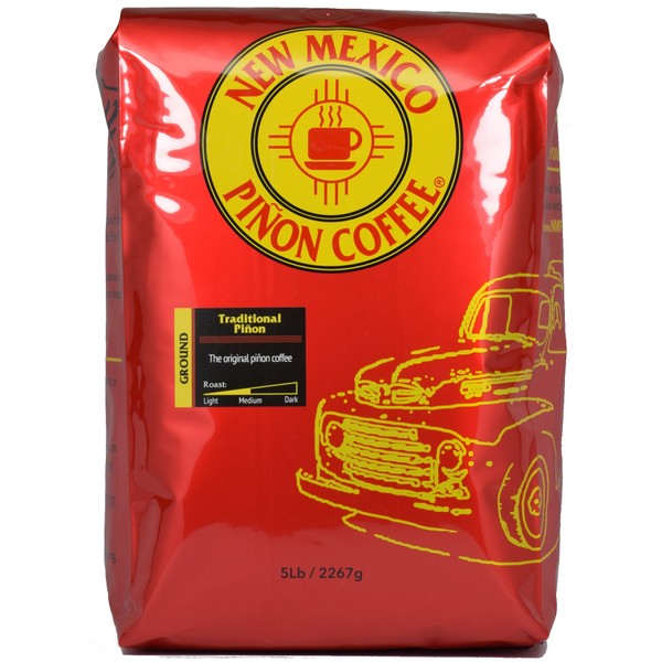 New Mexico Piñon Coffee Naturally Flavored Coffee (Traditional Piñon Ground, 5 pound)