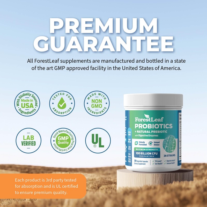 ForestLeaf Probiotics for Men and Women, 100 Billion CFU, 26