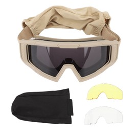 Protective Goggles Impact Resistance 3.8mm Thick Lens Comfortable Fit UV Protection Safety Goggles Khaki